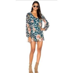 Show‎ Me Your Mumu Donna Michelle Tunic Dress V Neck Multicolor XSmall Floral